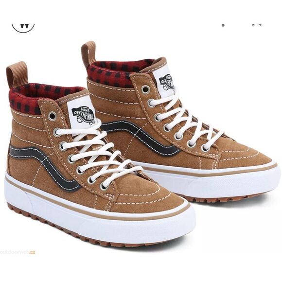 Vans Other - Vans Sk8-Hi Plaid Brown/Black Boys Size 12.5
